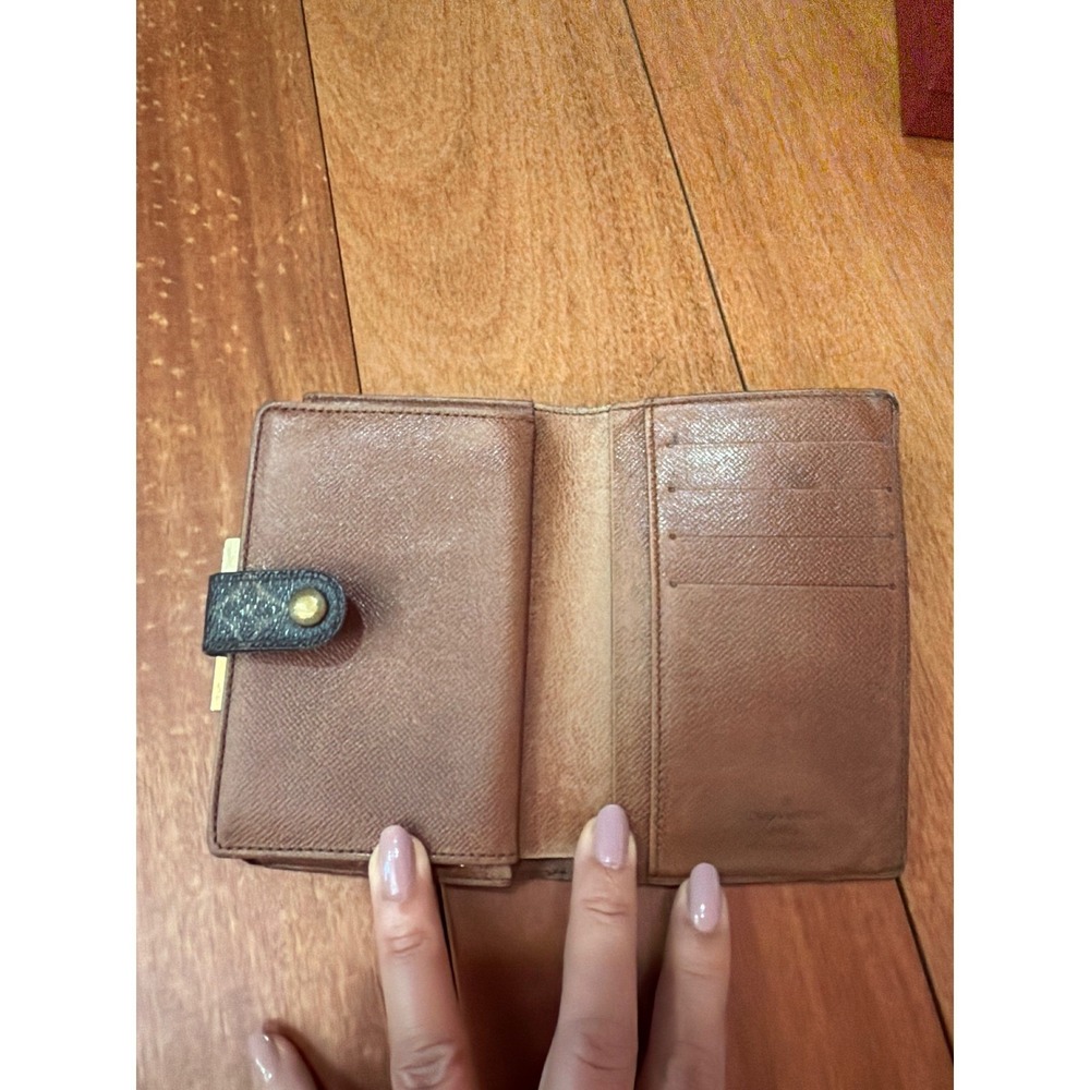 Louis Vuitton French Purse Wallet Womens Brown Monogram Canvas Vintage Small - Picture 6 of 11